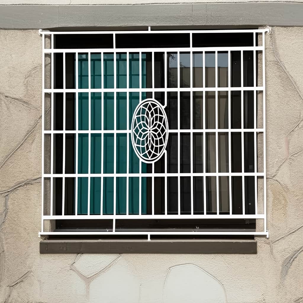 حفاظ پنجره مدل خورشیدی با طرح شبکه ای و المان مرکزی